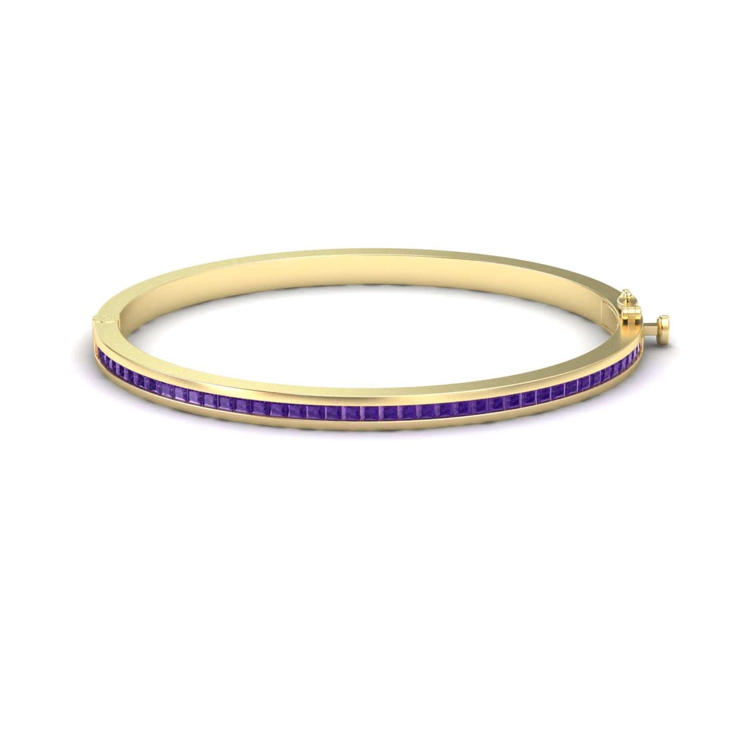 Amethyst Channel-Set Bangle Bracelet - Johanna