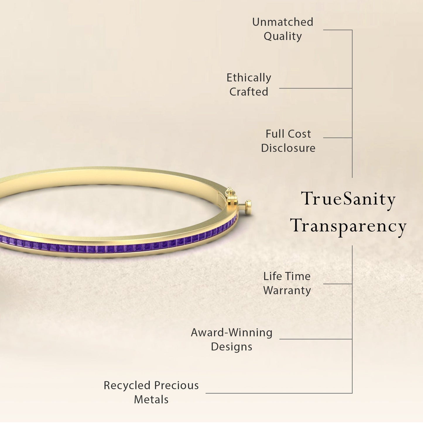 Amethyst Channel-Set Bangle Bracelet - Johanna