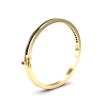 Black Diamond Channel-Set Bangle Bracelet - Johanna