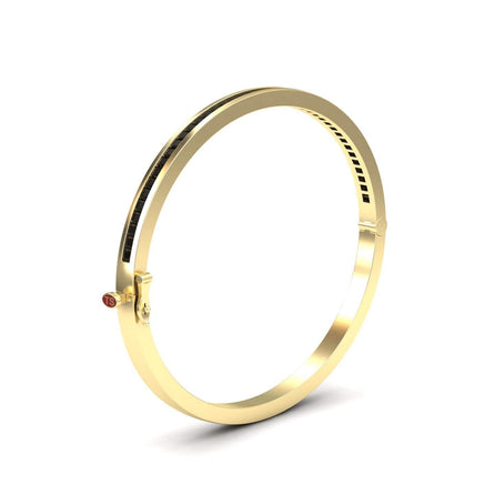 Black Diamond Channel-Set Bangle Bracelet - Johanna