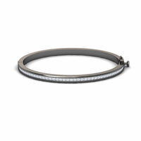 White Diamond Channel-Set Bangle Bracelet - Johanna