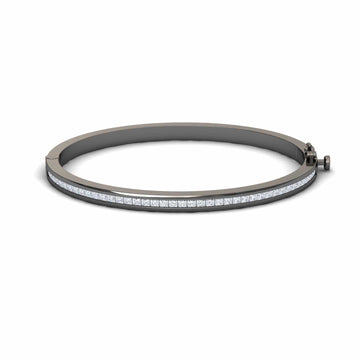 White Diamond Channel-Set Bangle Bracelet - Johanna