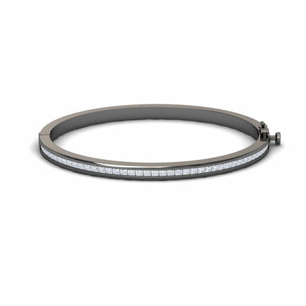 White Diamond Channel-Set Bangle Bracelet - Johanna