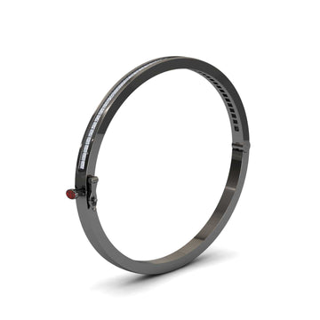 White Diamond Channel-Set Bangle Bracelet - Johanna