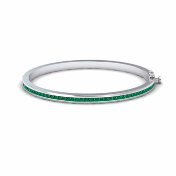 Emerald Channel-Set Bangle Bracelet - Johanna