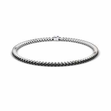 Black Diamond 2mm Eternity Bangle Bracelet - Alejandra
