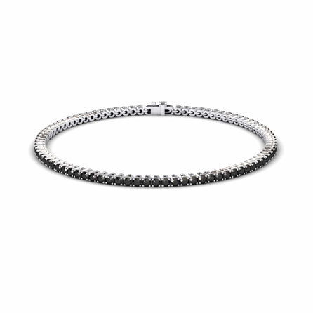Black Diamond 2mm Eternity Bangle Bracelet - Alejandra