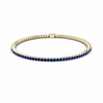 Blue Sapphire 2mm Eternity Bangle Bracelet - Alejandra