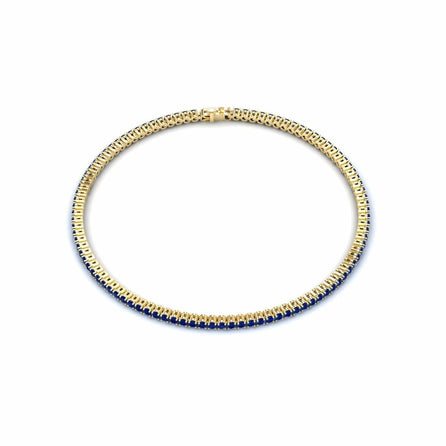 Blue Sapphire 2mm Eternity Bangle Bracelet - Alejandra
