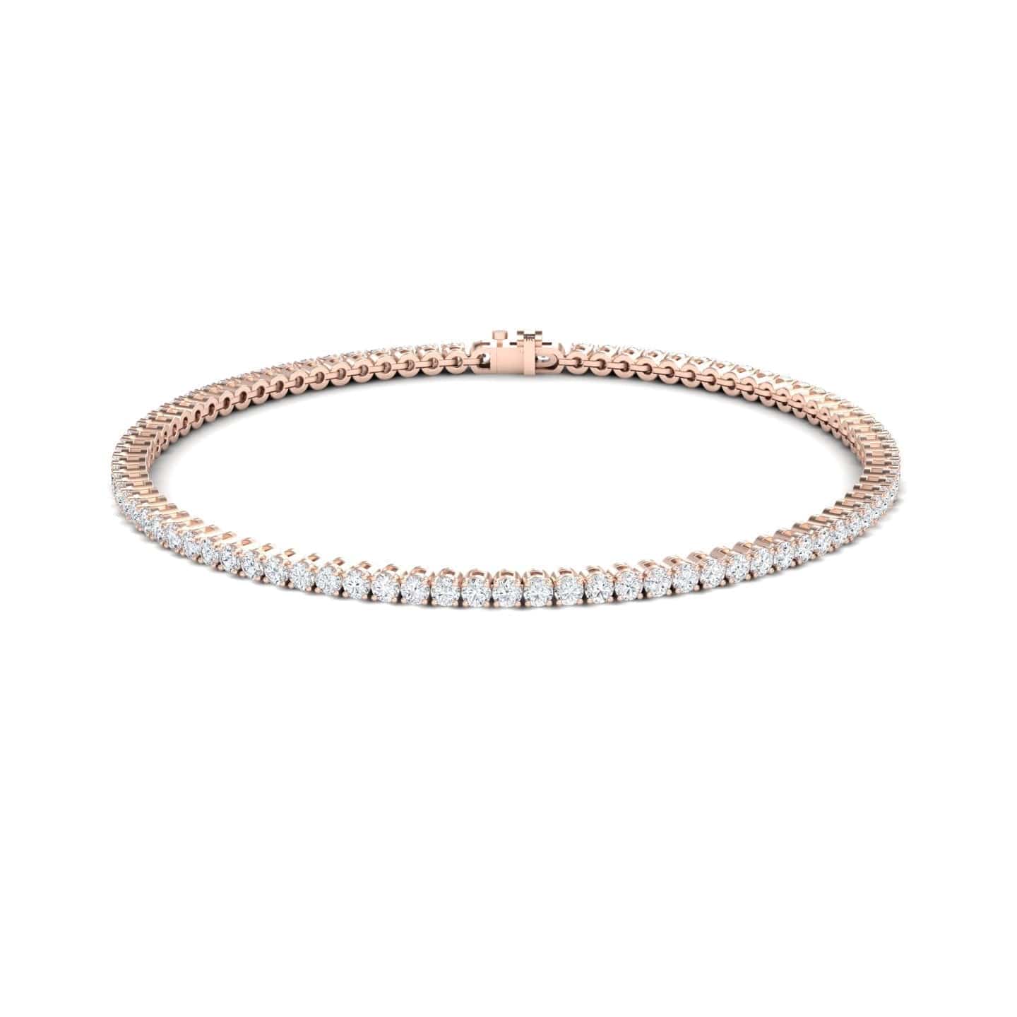 White Diamond 2.0mm Eternity Bangle Bracelet - Alejandra