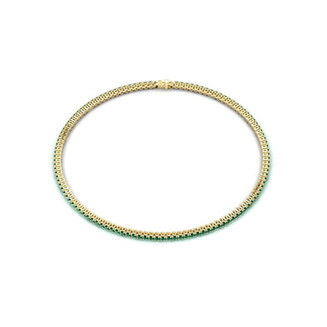 Emerald 2mm Eternity Bangle Bracelet - Alejandra