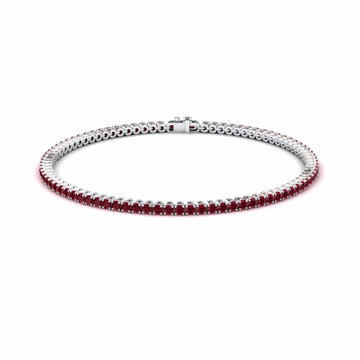 Ruby 2mm Eternity Bangle Bracelet - Alejandra