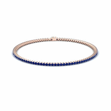 Blue Sapphire 1.7mm Eternity Bangle Bracelet - Alejandra
