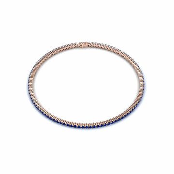 Blue Sapphire 1.7mm Eternity Bangle Bracelet - Alejandra