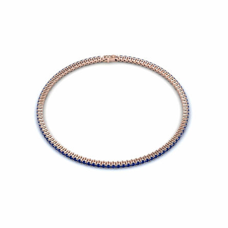 Blue Sapphire 1.7mm Eternity Bangle Bracelet - Alejandra
