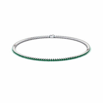 Emerald 1.3mm Eternity Bangle Bracelet - Alejandra