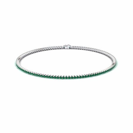 Emerald 1.3mm Eternity Bangle Bracelet - Alejandra