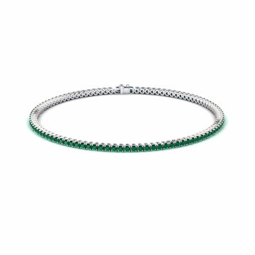 Emerald 1.7mm Eternity Bangle Bracelet - Alejandra