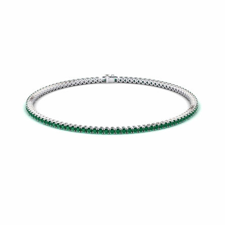 Emerald 1.7mm Eternity Bangle Bracelet - Alejandra