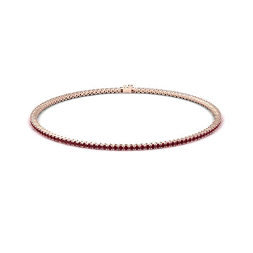 Ruby 1.3mm Eternity Bangle Bracelet - Alejandra