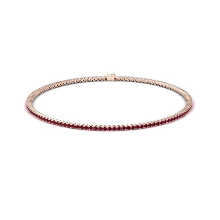 Ruby 1.3mm Eternity Bangle Bracelet - Alejandra