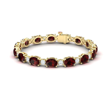 Garnet & Diamond Tennis Bracelet - Sylvie