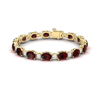 Garnet & Diamond Tennis Bracelet