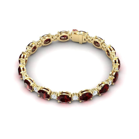 Garnet & Diamond Tennis Bracelet - Sylvie
