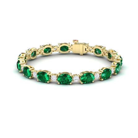 Lab Grown Emerald & Diamond Tennis Bracelet - Sylvie