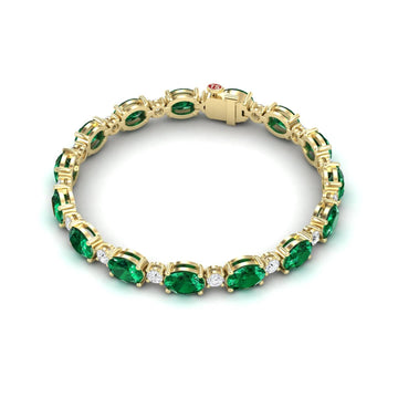 Lab Grown Emerald & Diamond Tennis Bracelet - Sylvie