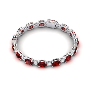 Lab Grown Ruby & Diamond Tennis Bracelet - Sylvie