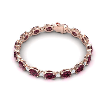 Rhodolite Garnet & Diamond Tennis Bracelet - Sylvie