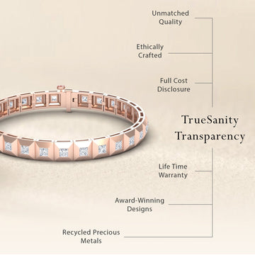 White Diamond Geometric Tennis Bracelet - Valerie