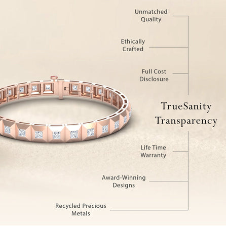 White Diamond Geometric Tennis Bracelet - Valerie