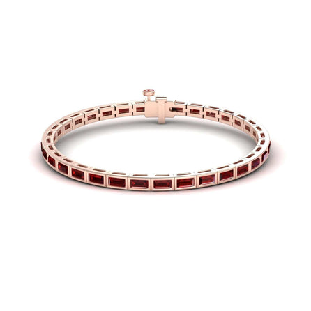 Lab Grown Ruby Link Bangle Bracelet - Ahana