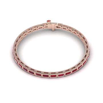 Lab Grown Ruby Link Bangle Bracelet - Ahana
