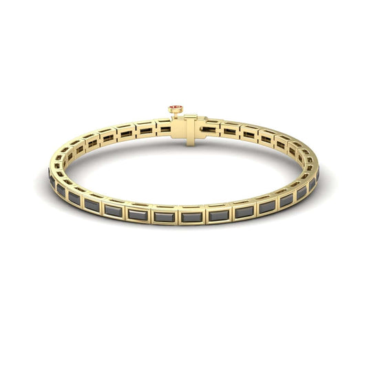 Black Diamond Link Bangle Bracelet - Ahana