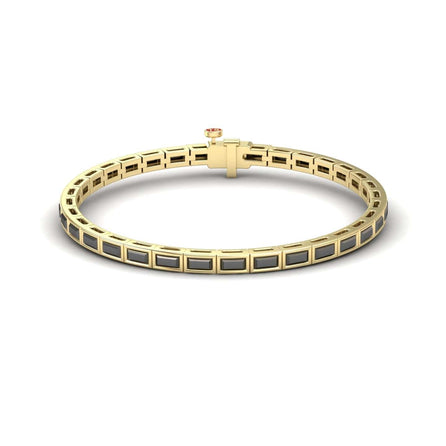 Black Diamond Link Bangle Bracelet - Ahana