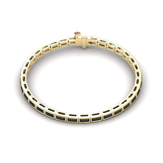 Black Diamond Link Bangle Bracelet - Ahana