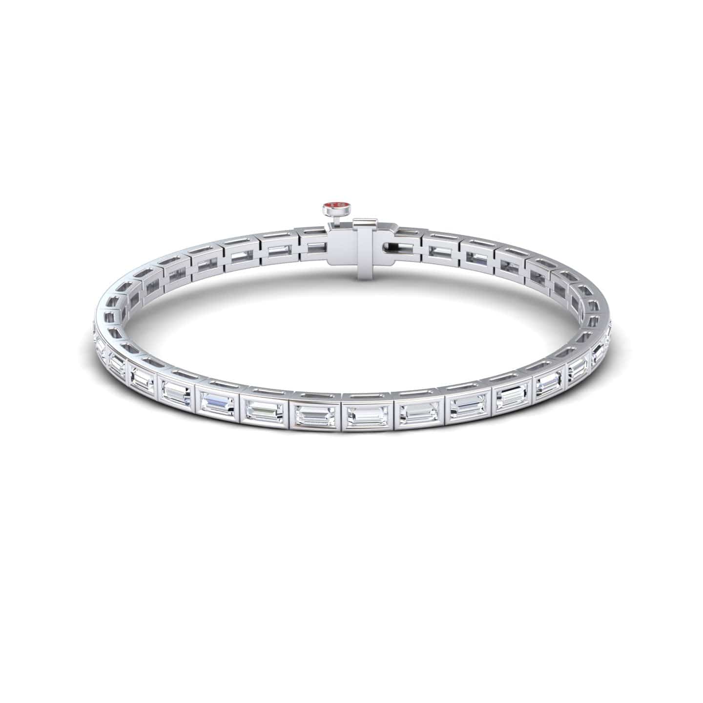 Lab Grown White Diamond Link Bangle Bracelet - Ahana