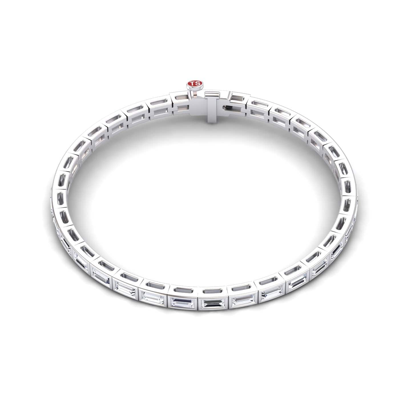 Lab Grown White Diamond Link Bangle Bracelet - Ahana