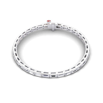 Lab Grown White Diamond Link Bangle Bracelet - Ahana