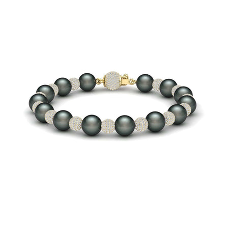 Tahitian Pearl & Diamond Bead Bracelet - Roma