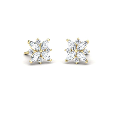 Diamond Floral Stud Earrings - Madhavi