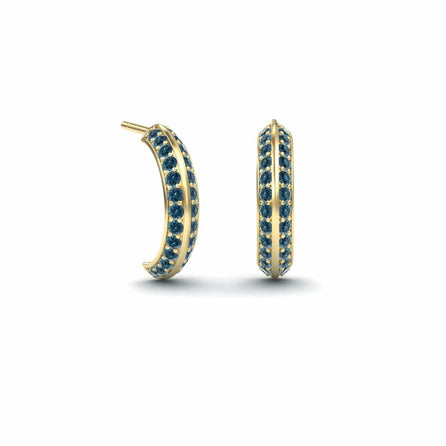 Blue & White Diamond Huggie Earrings - Mirabel