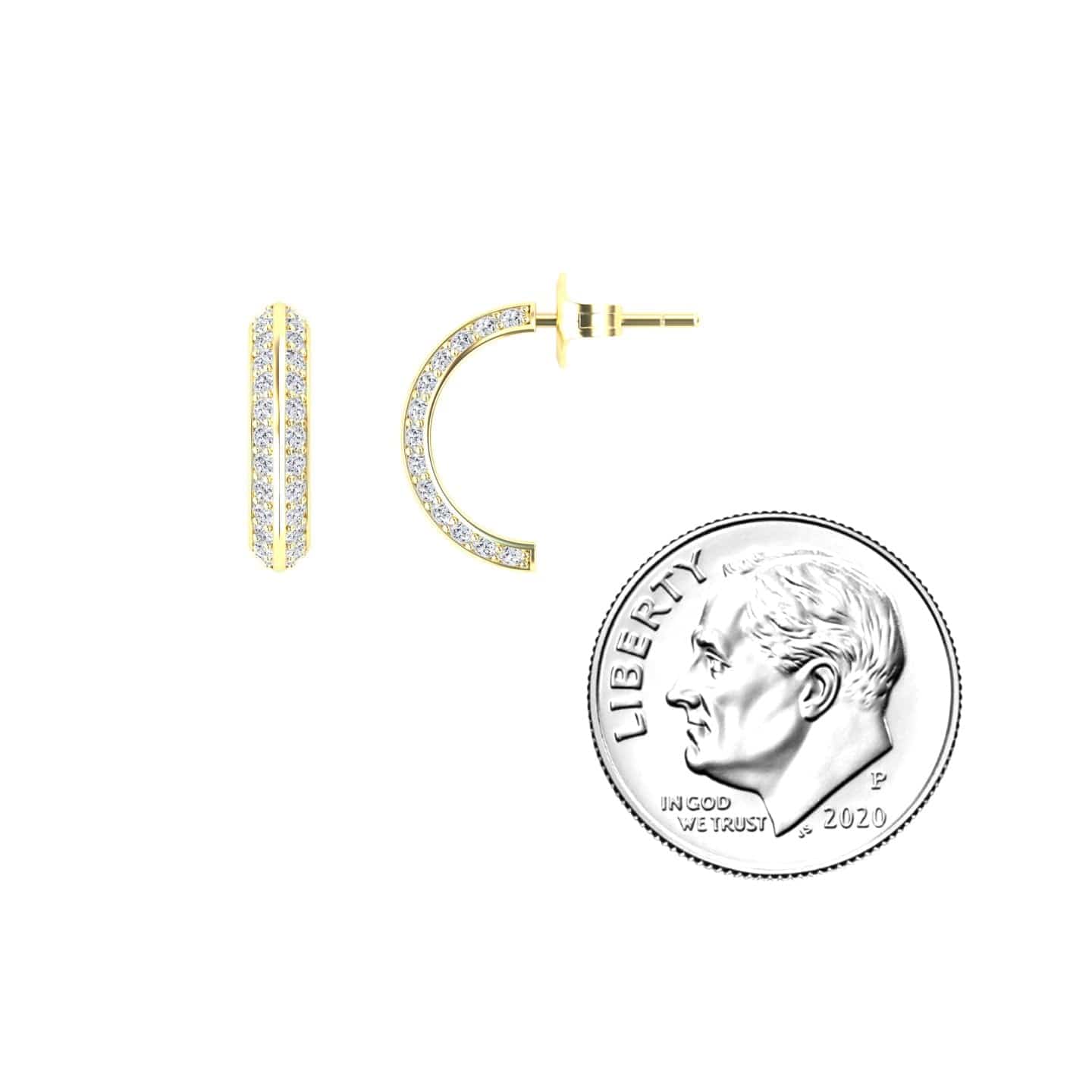 White Diamond Huggie Hoop Earrings - Mirabel