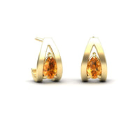 Citrine Huggie Earrings - Yamini