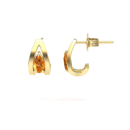 Citrine Huggie Earrings - Yamini