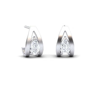 White Diamond Huggie Earrings - Yamini