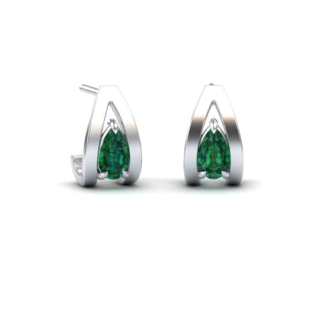 Emerald Huggie Earrings - Yamini